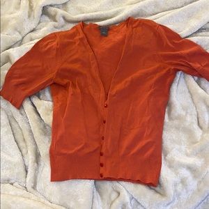 Ann Taylor Orange Cardigan